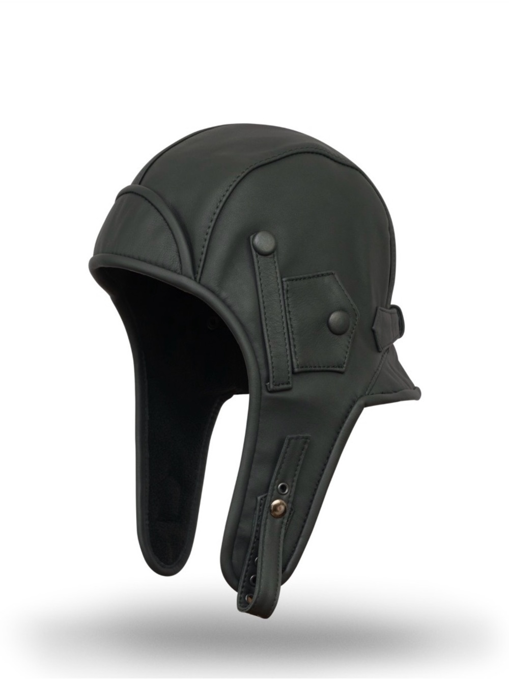 Karelia Black Leather Cap with Insulated Lining- Sterkowski 1926